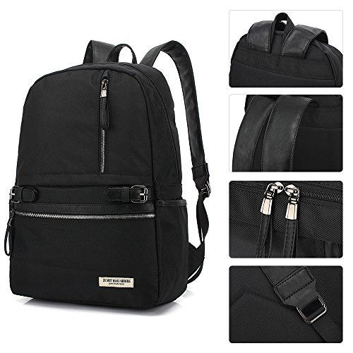 Zumit Rucksack Uni Damen Herren Schulrucksack Schultasche M  dchen Jungen Reisen Outdoor Daypacks Studenten Laptop Backpack 15 6 Zoll Schwarz
