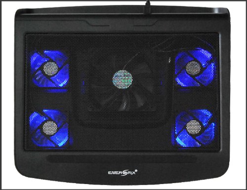 Notebook Laptop Kühler mit 5 einstellbaren Lüftern / 2x USB Hub mit blauen LED - 2