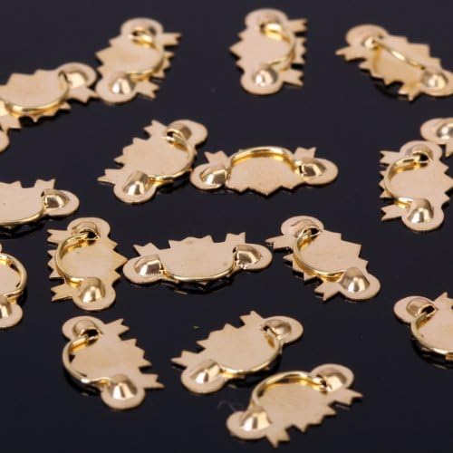 tfrdertuuigf Metal Drawer Handle Pulls 1/12 Dollhouse Furniture Hardware (Approx. 20Pcs Golden)
