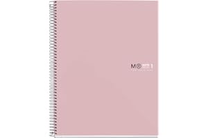 Miquelrius - Cuaderno A5, Notebook The Original Colors, 80 Hojas de 90 g/m², 1 Franja de Color, Libreta Cuadriculada 5 mm, 2 Taladros, Tapa Dura Cartón Plastificado, Color Arena