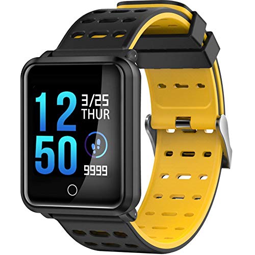 Preisvergleich Produktbild Suney Sport Armband, IP68 wasserdichtes Multifunction1,3-Zoll-Bildschirm Fitness Aktivitäts Tracker Schlafüberwachungsaufgabe Erinnerung Bluetooth Herzfrequenz Monitor Sportuhr für Android iOS - Gelb