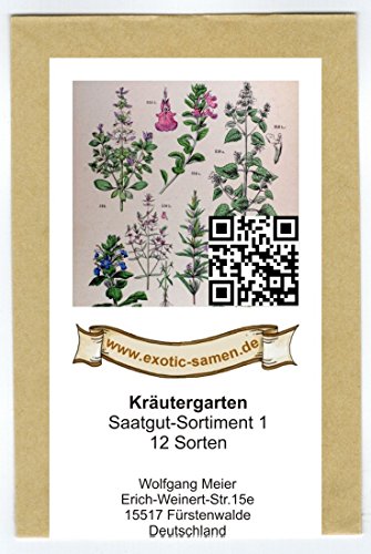 Samen – Saatgutsortiment – Set – Mischung – Mix – Kräutergarten 1 – 12 Sorten – ca. 1.000 Samen - 2