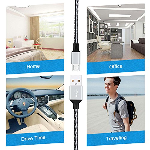 Micro USB Kabel Nylon 2m - GlobaLink   USB 2 0 Ladekabel Datenkabel Android Lebenslange Garantie - High Speed Sync und Ladekabel f  r Android Smartpho