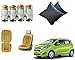 Auto Pearl Premium Quality Car Accessories Combo of Car Tyre Air Alert Valve Cap Set of 4 Pcs. & Car Velvet Bead Seat Cushion Beige 1pcs. & Car Vastra Cushion Pillow Black Color Set of 2 Pcs For Car & Home. For Chevrolet Beat Type-2 RS.1437.00