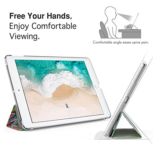 MoKo Hülle für iPad Pro 10.5 Zoll 2017 – PU Leder Tasche Schutzhülle Schale Smart Case mit Translucent Rücken Deckel, mit Auto Schlaf / Wach Funktion und Stanfunktion für Apple iPad Pro 10.5 Tablet, Glück Baum - 5