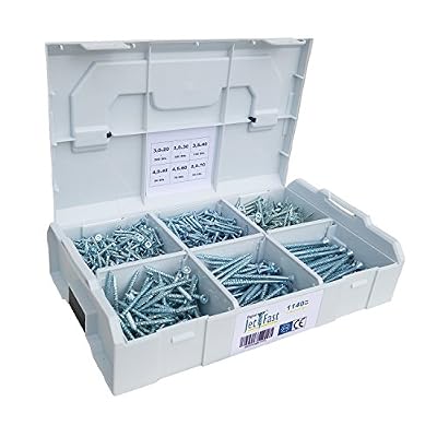 JetFast Valise de près de Turbo Jet Montage ORIGINAL Jet 1140 pièces Assortiment Duo Tête fraisée, même Pointe de forage, Silver Line, Torx, 6 dimensions, L-BOXX Mini