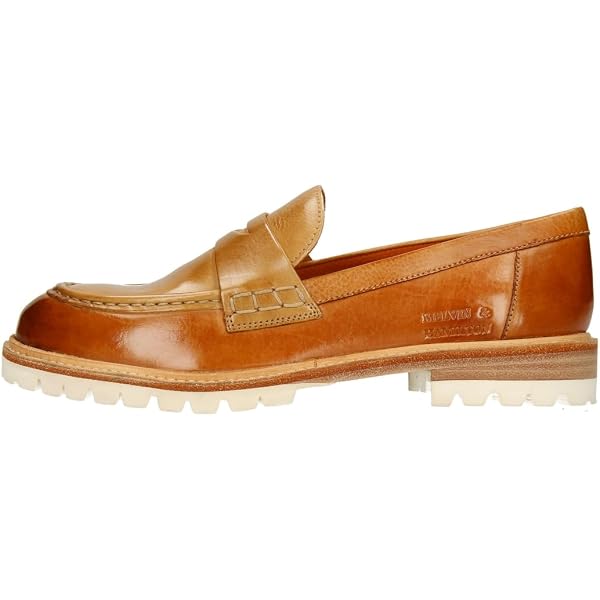Melvin & Hamilton Loafers Regine 22 Da Donna – Pelle Di Mucca, Suola Pelle E Gomma, Tacco Piatto 2,5 Cm, Punta Rotonda