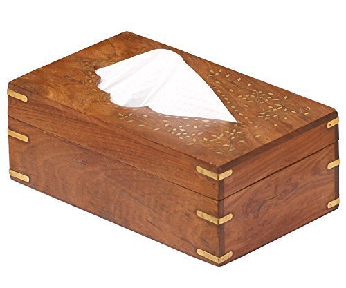 Indiabigshop Thanksâ Givingâ Gift For Your Loved Ones Wooden Leaf Design,10X6 Inch,Vintage Tissue Box Holder