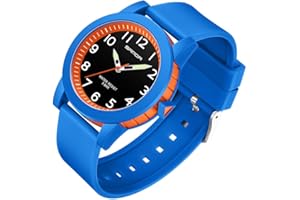 GUUMUXIN Reloj analógico para Niños,Niña,3ATM Resistente al Agua, fácil de Leer,Reloj de enseñanza,Reloj de Pulsera de Banda Suave para Chico Chica