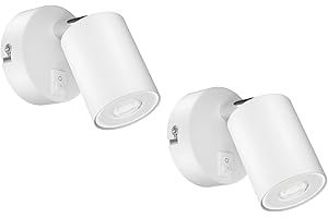 ledscom.de 2 pièces Spot mural WAIKA, à une flamme, avec interrupteur, GU10, blanc mat, incl. lampe LED GU10 535lm, blanc