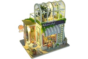 Fsolis DIY Miniatur Puppenhaus Kit, Miniatur Puppenhaus Kit mit Licht 3D Holz Miniatur Haus für Erwachsene (TD41)