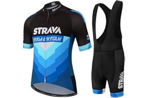 MSPORT Ropa de ciclismo Maillot Ciclismo Hombre completo camiseta + pantalones cortos 5D Gel Acolchado