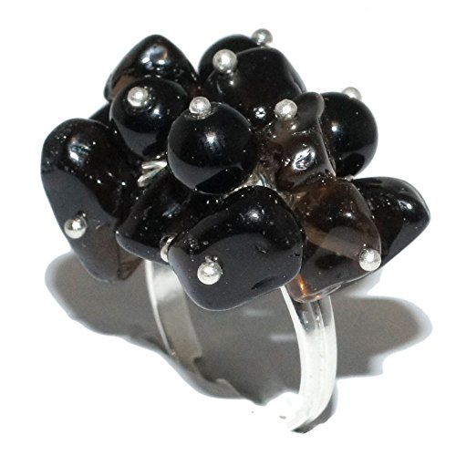 Oting-Anillo de mujer de cuarzo, diseño de mosaico, color gris