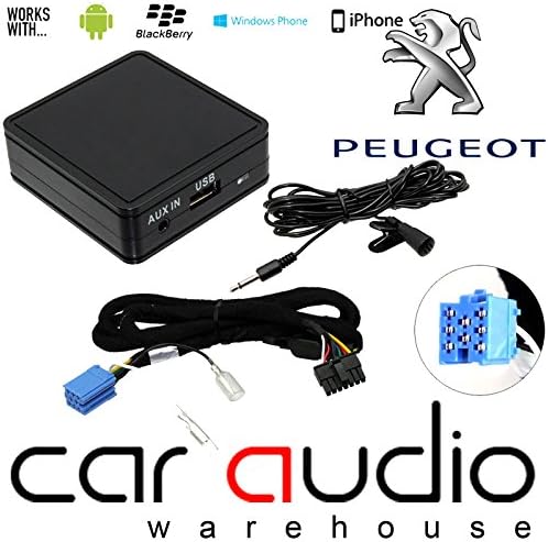 Peugoet 206 307 406 407 607 807- Bluetooth Streaming iPhone - Smartphone - Android Aux In Music Interface &amp; Handsfree Calling Adaptor