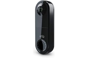 Arlo Video Doorbell, 1080p, 25% größeres Sichtfeld, WLAN, Bewegungsmelder, 2-Wege-Audio, Sirene, Nachtsicht, Türklingel-Verkabelung benötigt, mit 90-tägigem Arlo Secure Plan Testzeitraum, AVD1001B