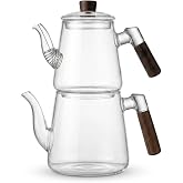 Deconox 1000 ml + 750 ml Akasya Ahşap Kulplu Cam &Ccedil;aydanlık Takımı - Isıya Dayanıklı Borosilikat P&uuml;r&uuml;zs&uuml;z Şeffaf Tasarım, Yayl