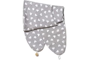 Niimo Stillkissenbezug 100% Baumwolle, Anders Farbe und Design für AlphaXXL (Grau-Weisse Herzen)