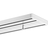 Gardineum 3-Track Objet Rail Aluminum White Smooth Glossy Surface Pre-Drilled 3.40 m