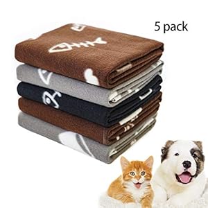 softan Mantas para Mascotas Cálidas y Súper Suaves para Perros Pequeños, Medianos, Gatos, Cachorros, Gatitos, Otros Animales Pequeños, Juego de 5 Piezas Mezcladas 60x70cm