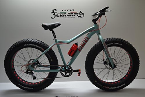 fat bike evo mtb grossa 26x 4.5 in alluminio verde acqua e rosso