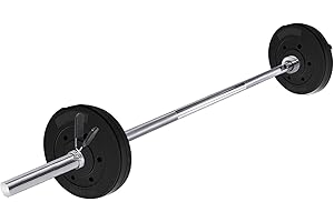 wuuhoo® Set bilanciere e Piastre Pesi Marcel, 26kg-60kg, bilanciere 30mm, bilanciere Cromato in Acciaio, 200cm/180 cm/160 cm/150 cm/120 cm