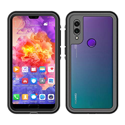 LifeePro Custodia Impermeabile Huawei P20 Lite, Outdoor IP68 Certificato Waterproof Cover Slim Antiurto Antineve Antipolvere AntiGraffio Subacquea Caso Full Protezione Custodia Protettiva Shell Nero