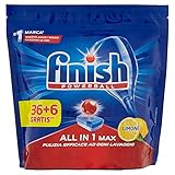  Finish Max detergente todo en uno 36 + 6 pastillas limón