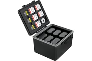 JJC Custodia per scheda di memoria 2IN1 e custodia resistente per Canon LP-E6 Nikon EN-EL15 Sony NP-FZ100 x6 + CF Express tipo B/XQD x 2 + CF Express tipo A x 3 + SD x6 + Micro SD x16