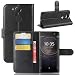 Produktbild JARNING Sony Xperia XA2 H4133 H3133 H3123 H4113 H3113/ Sony SM12 Hülle Leder Schutzhülle Schlanke Prämie PU Leder Wallet Flip Case Tasche Stoßsichere Lederhülle Brieftasche Case mit Magnetverschluss Kartenfach und Standfunktion -Schwarz