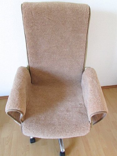 Sesselschoner aus Wolle mit Taschen Sesselauflage Überwurf Schurwolle - 2