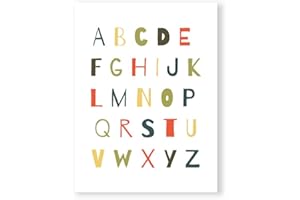 MILUKA Láminas Infantiles para Enmarcar para Cuadro de Abecedario | Póster para Niños/as | ABC Aton | Varios Tamaños … (ABC Aton, 30 x 40 cm)