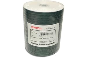 CMCPRO CMC Pro (Powered by TY Technology) SILVER INKJET HUB PRINTABLE 48X 80-Minute CD-R's, 100-Pak