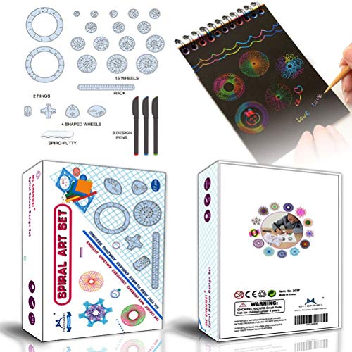 MC CHENMEI Spirograph & Scratch Art Notes 2 in1 Deluxe Set para niños