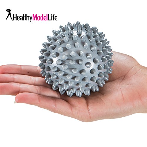 Premium Massageball mit Noppen – Besonders empfohlen für Plantarfasziitis & Reflexzonenmassage – Silber - 2