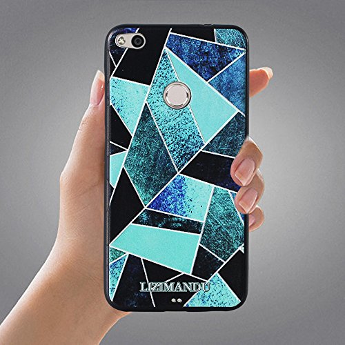 Huawei P8 Lite 2017 Funda Lizimandu 3D Patr  n Protectiva Carcasa de Silicona Gel TPU estrecha Case Cover Para Huawei P8 Lite 2017 Fragmento De Verde Green Fragment 