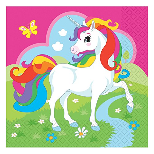 20 Servietten * REGENBOGEN EINHORN * für Kindergeburtstag oder Motto-Party // Napkins Unicorn Traumwelt Fantasy Kinder Geburtstag