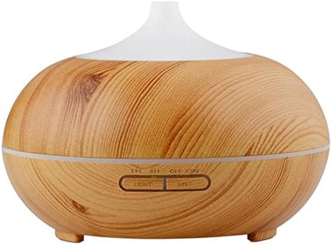 Air Purifier with 7 Colour LED Lights, 300ml Wood Grain Essential Oil Diffusers, Ultrasonic Humidifier Portable, Cool Mist , Waterless Auto off Air Purifiers
