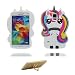 Produktbild Samsung Galaxy S5 Hülle, Cover Samsung Galaxy S5 Handyhülle, TPU Skin Gummi weich Shell case, Staub Kratzer beständig (3D Cartoon Rainbow Einhorn unicorn) und Ring Ständer für Handy