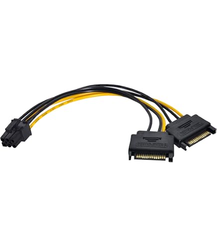 Pjp Electronics - Cavo Adattatore Da Molex A 2 SATA Per Alimentazione PC, Antigroviglio