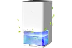 Deumidificatore Casa 1200ML, Deumidificatore Portatile SuperUvistare Ultra Silenzioso per Camera da Letto Bagno, Sbrinamento Automatico, Spegnimento Automatico e Luce LED Colorata