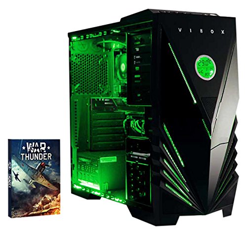 VIBOX Centre 4W Gaming PC - 4,0GHz AMD FX Quad-Core Prozessor, GTX 1050 GPU, Super, Multimedia, Desktop Gamer Computer mit Spielgutschein, Windows 10, Grün Innenbeleuchtung, lebenslange Garantie* (3,8GHz (4,0GHz Turbo) Superschneller AMD FX 4300 Quad-Core Prozessor CPU, Nvidia GeForce GTX 1050 2GB Grafikkarte GPU, 8GB DDR3 1600MHz RAM, 1TB (1000GB) SATA III HDD 7200rpm Festplatte, Raijintek Aidos Air CPU Kühler, 400W 85+ Netzteil, Vibox Predator grünes Gaming Gehäuse, AM3+ Mainboard)