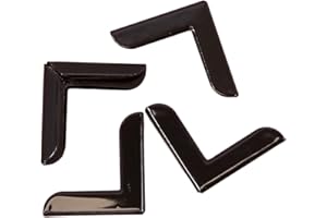 Craftelier - Set de 4 Esquineras Metálicas Grandes para Proyectos de Scrapbooking y otras Manualidades como Álbumes, Cuadernos, Layouts o Planners | Tamaño 22,5 x 5,5 x 3,3 mm - Color Negro