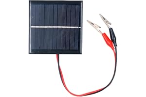 ZONADAH 1W 5.5V Mini Solar Panel Kit, 35cm Cable Alligator Clip, Batter Charger, DIY Home, Science School Projects, Camping,Fishing, Hiking Outdoor Garden Light Charging Tools