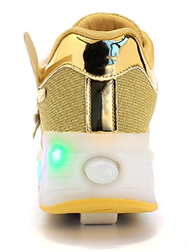 Mr.Ang Mit LED Lichter blinken Skateboard Schuhe Flügel-Art RollenRäder Schuhe Unisex Skateboard Lnline Sneaker Einzelnes Rad Jungen Mädchen Kinder Wanderschuhe neutral Kuli Rollschuh Schuhe - 5