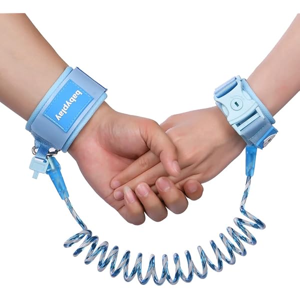 Bracelet Anti-Perte Pour Enfant - Harnais De Sécurité 2m - Élastique, Confortable - Bleu - Idéal Promenades, Voyages