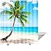 Produktbild CHATAE Custom Sea Paradise Beach Seascape erfrischenden Palm Baum Coconut Palm Baum Duschvorhang 167,6 x 182,9 cm