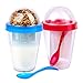 Price comparison product image Set of 2 yoghurt cups to go - muesli-to-go, 4-coloured assorted muesli cups incl.spoon, muesli bowl, yoghurt mug, muesli container, yoghurt container for on the go.