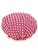 Moolecole Women Polka Dots Printed Waterproof Shower Cap Double Layer Bathing Cap Elastic Band Spa Shower Hat Rose Red