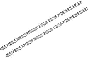 sourcing map HSS Foret Hélicoïdal Haute Vitesse Acier Extra Long Pointes 6.8mm Forage Diamètre 200mm Longueur 2 Pcs