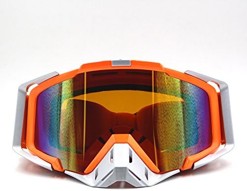 Mikphone Skiing Goggles Motorcycle Motorbike Bicycle Bike Riding Cycling Off-road Anti-fog Eyewear Unisex Wind Dust Protection Windproof Winter Sport Outdoors Glasses For Adult (Orange)